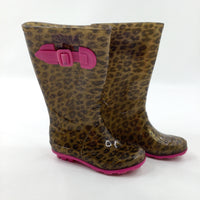 Animal Print Glittery Wellies - Girls - Shoe Size 11
