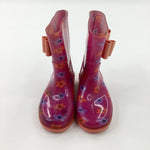 Bows Flowers Pink Wellies - Girls - Shoe Size 7