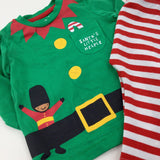 'Santa's Little Helper' Christmas Elf Green & Red Pyjamas - Boys/Girls 3-6 Months