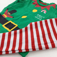 'Santa's Little Helper' Christmas Elf Green & Red Pyjamas - Boys/Girls 3-6 Months