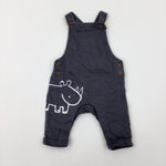 Rhino Charcoal Grey Dungarees - Boys Newborn