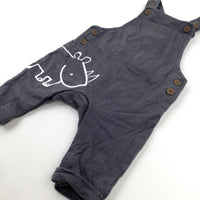 Rhino Charcoal Grey Dungarees - Boys Newborn