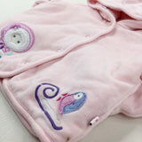 Eskimo Appliqued Pink Velour Jacket - Girls 3-6 Months