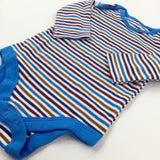 Navy & Burgundy Striped Bodysuit - Boys Newborn