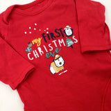 'My First Christmas Eve' Penguin Red Long Sleeve Bodysuit - Boys/Girls 3-6 Months