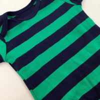 Green & Navy Striped Bodysuit - Boys Newborn