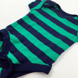 Green & Navy Striped Bodysuit - Boys Newborn