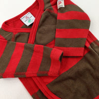 Red & Brown Striped Bodysuit - Boys Newborn