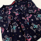 Reindeer & Penguins Navy Jersey Dress - Girls 3-6 Months