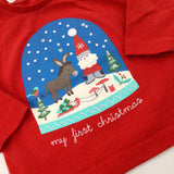 'My First Christmas' Santa & Donkey Red Long Sleeve Top - Boys/Girls 3-6 Months