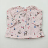 Penguins & Polar Bears Pink Long Sleeve Top - Girls - Newborn