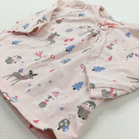 Penguins & Polar Bears Pink Long Sleeve Top - Girls - Newborn