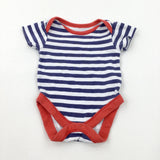 Navy & White Striped Bodysuit - Boys Newborn