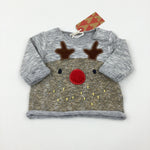 **NEW** Reindeer Appliqued Grey Sweatshirt - Boys/Girls - Newborn