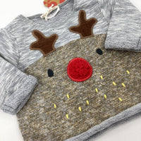 **NEW** Reindeer Appliqued Grey Sweatshirt - Boys/Girls - Newborn