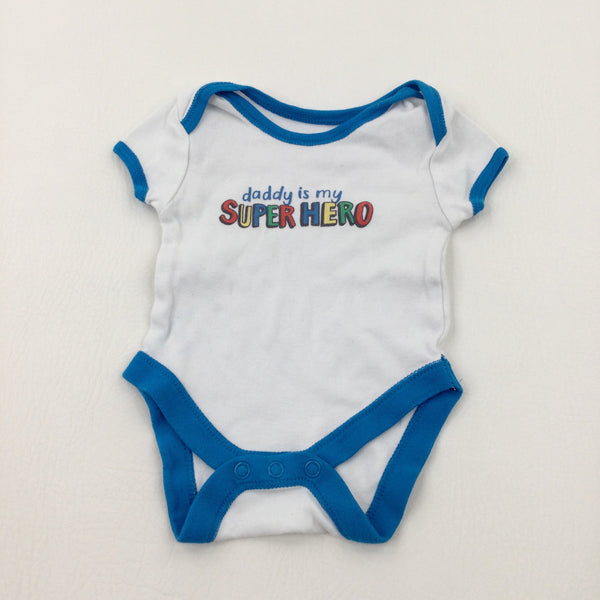 'Daddy Is My Superhero' White Bodysuit - Boys Newborn