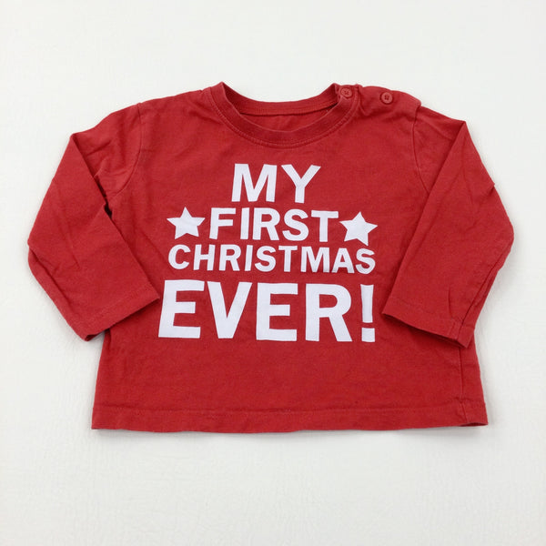 'My First Christmas Ever!' Red Long Sleeve Top - Boys/Girls 9-12 Months