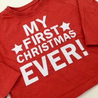 'My First Christmas Ever!' Red Long Sleeve Top - Boys/Girls 9-12 Months