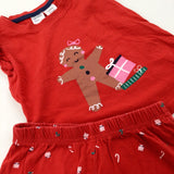 Gingerbread Lady Red Short Pyjamas - Girls 9-12 Months