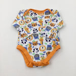 Animals White Bodysuit - Boys 0-3 Months