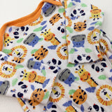 Animals White Bodysuit - Boys 0-3 Months