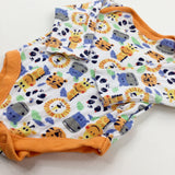 Animals White Bodysuit - Boys 0-3 Months