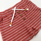 Coral Pink Striped Shorts - Boys 0-3 Months