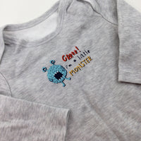 'GRRR! I'm A Little Monster' Grey Bodysuit - Boys 0-3 Months