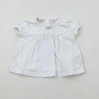 White T-Shirt - Girls 0-3 Months