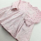 Stars Pink Striped Dress - Girls 0-3 Months