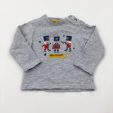 'Daddy's Little Soldier' Nutcrackers Grey Long Sleeve Top - Boys 3-6 Months