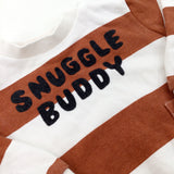 'Snuggle Buddy' Brown Striped Sweatshirt - Boys 3-6 Months