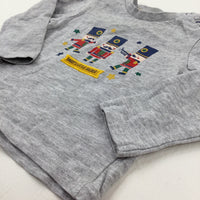 'Daddy's Little Soldier' Nutcrackers Grey Long Sleeve Top - Boys 3-6 Months