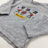 'Daddy's Little Soldier' Nutcrackers Grey Long Sleeve Top - Boys 3-6 Months