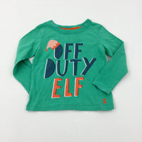 'Off Duty Elf' Green Long Sleeve Top - Boys 2-3 Years