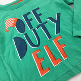 'Off Duty Elf' Green Long Sleeve Top - Boys 2-3 Years