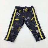 'Batman Is My Dad' Grey & Yellow Jersey Trousers - Boys 3-6 Months