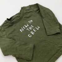 'New To The Crew' Green Long Sleeve Top - Boys 3-6 Months