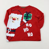 'Ho Ho Ho' Father Christmas Red Long Sleeve Top - Boys 3-4 Years