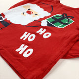 'Ho Ho Ho' Father Christmas Red Long Sleeve Top - Boys 3-4 Years