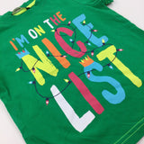 'I'm On The Nice List' Green T-Shirt - Boys 3-4 Years