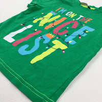 'I'm On The Nice List' Green T-Shirt - Boys 3-4 Years