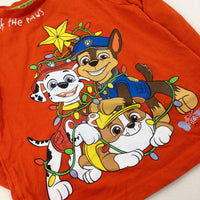 'Deck The Paws' Paw Patrol & Friends Glittery Orange Long Sleeve Top - Boys 2-3 Years