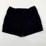 Black Velour Smart Shorts With Adjustable Waist - Girls 8-9 Years