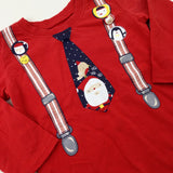 'Ho Ho Ho' Father Christmas Red Long Sleeve Top - Boys 9-12 Months