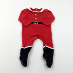 Father Christmas Suit Red Babygrow - Boys 9-12 Months