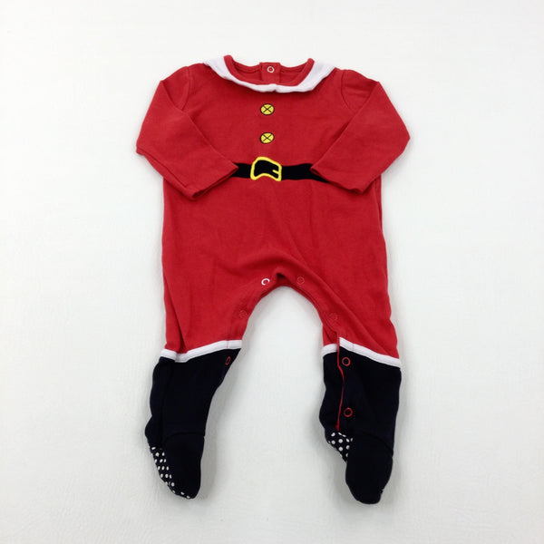 Father Christmas Suit Red Babygrow - Boys 9-12 Months