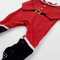 Father Christmas Suit Red Babygrow - Boys 9-12 Months