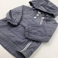 Light Blue Jacket With Hood - Boys 6-9 Months