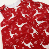 Reindeer & Snowflakes Red Dungaree Dress - Girls 3-4 Years